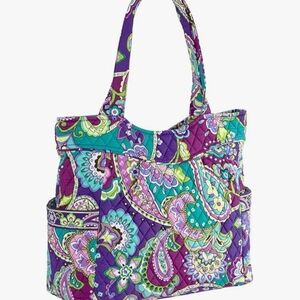 Vera Bradley Extra Large Vibrant Paisley Quilted Tote Bag